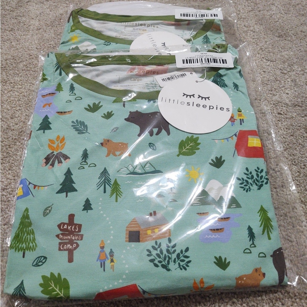 NWT Little Sleepies L Happy Camper Top
